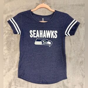 Seattle Seahawks Girls XL (14) Navy T-Shirt NFL Team Apparel Short‎ Sleeve
